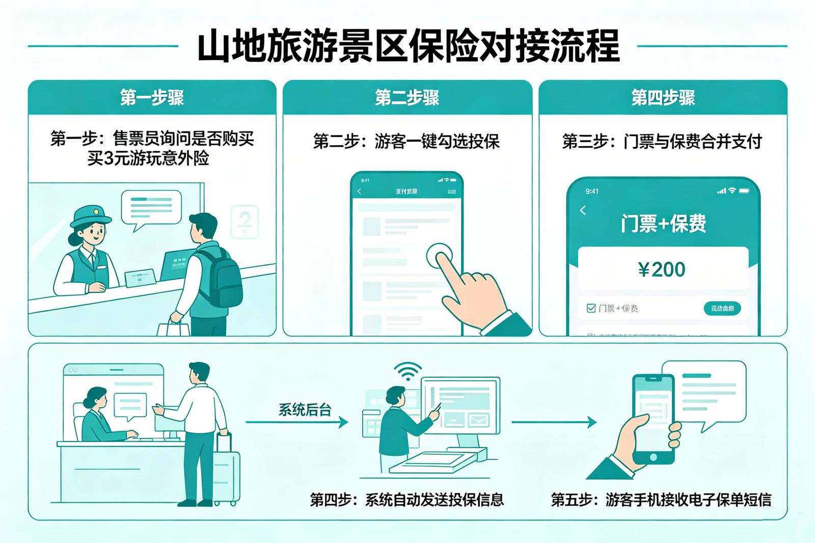 山地旅游景區(qū)票務(wù)系統(tǒng)保險對接流程