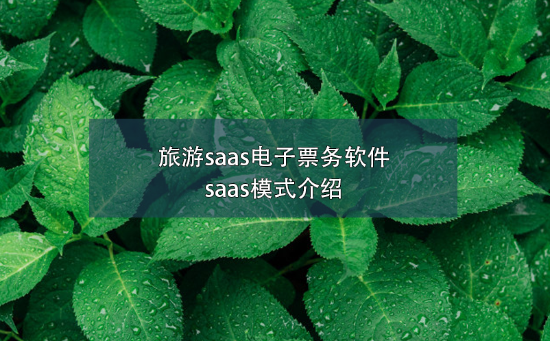 旅游saas電子票務(wù)軟件，saas模式介紹