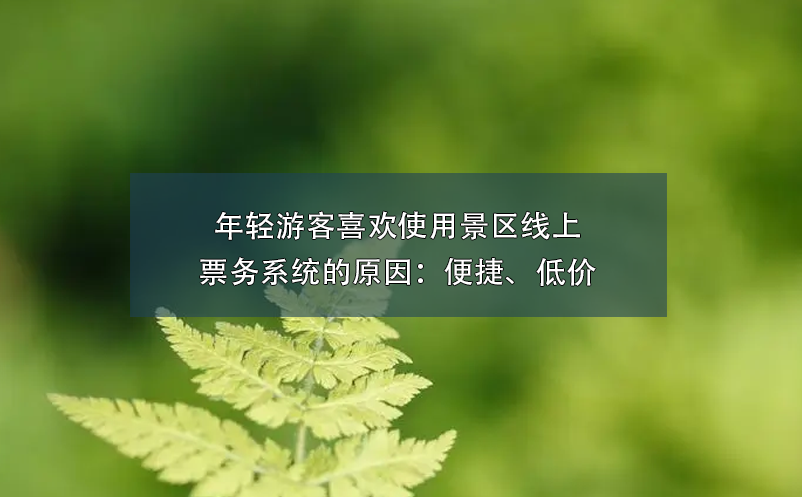 年輕游客喜歡使用景區(qū)線(xiàn)上票務(wù)系統(tǒng)的原因：便捷、低價(jià)