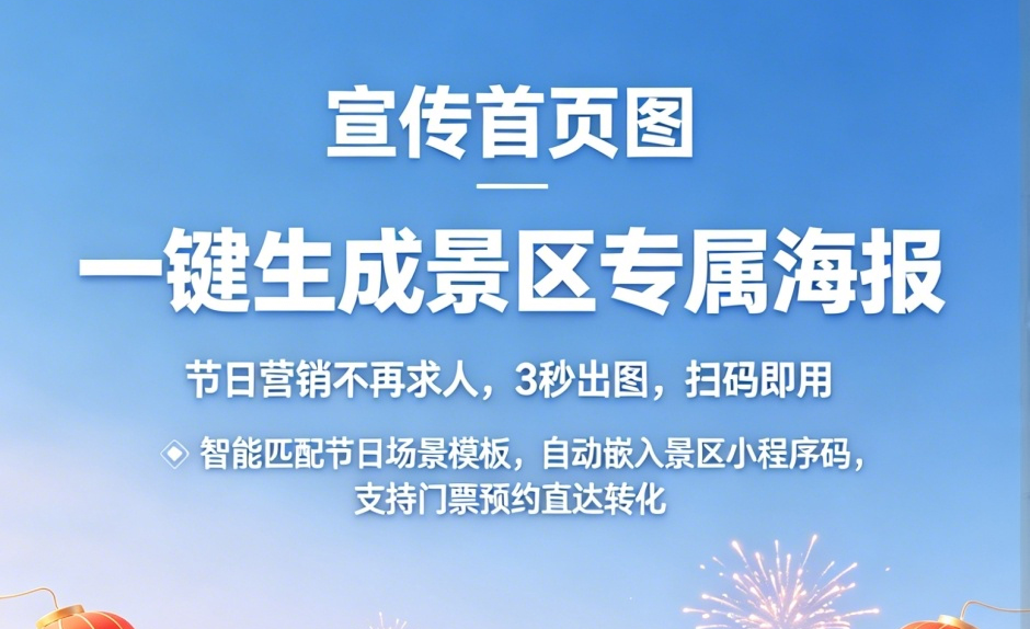 【免費】易景通海報生成器上線：景區(qū)一鍵生成專屬海報，節(jié)日營銷3秒出圖 