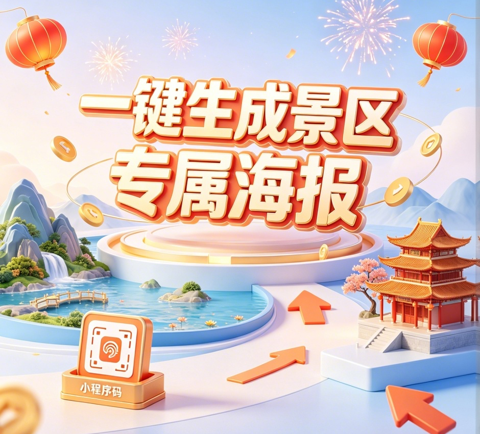【免費】易景通海報生成器上線：景區(qū)一鍵生成專屬海報，節(jié)日營銷3秒出圖
