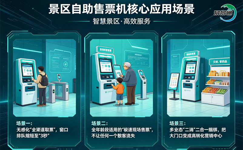 景區(qū)自助售票機與景區(qū)自助售取票系統(tǒng)的三個核心應用場景 
