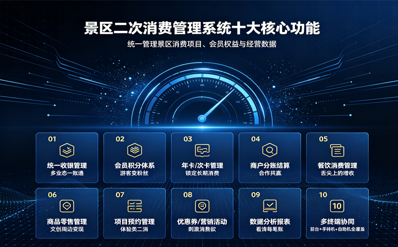 景區(qū)二次消費(fèi)管理系統(tǒng)十大核心功能