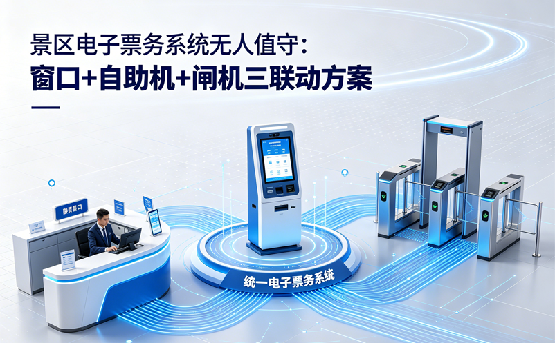 景區(qū)電子票務(wù)系統(tǒng)無(wú)人值守：窗口+自助機(jī)+閘機(jī)三聯(lián)動(dòng)方案