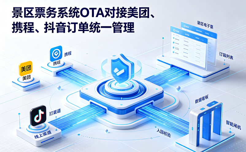 景區(qū)票務(wù)系統(tǒng)OTA對(duì)接美團(tuán)、攜程、抖音訂單統(tǒng)一管理