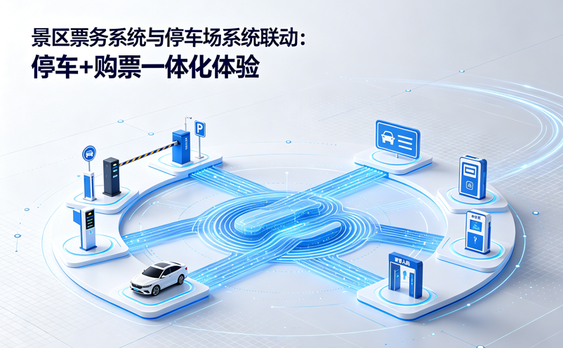 景區(qū)票務(wù)系統(tǒng)與停車場系統(tǒng)聯(lián)動：停車+購票一體化體驗